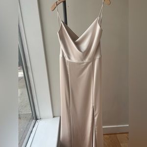 Amsale Chloe Gown | Champagne | Fluid Satin | GB131S